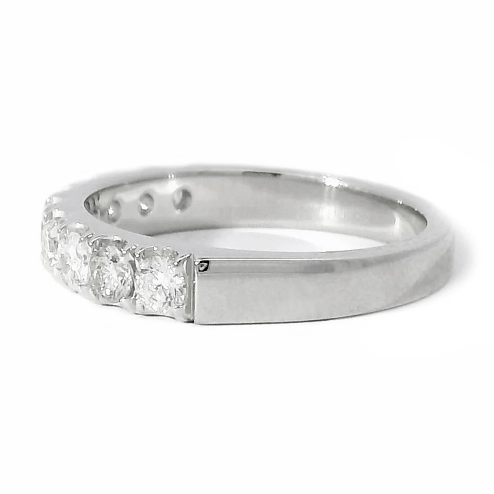 Upcycled Diamond & White Gold Band - "Thoughtful Origin" - Image 6