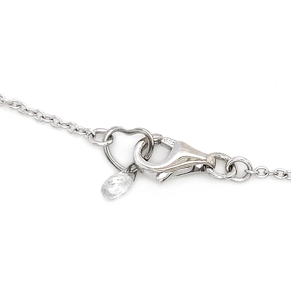 White Gold, Platinum, & Grey Diamond Necklace - "Rocky Edge" - Image 5