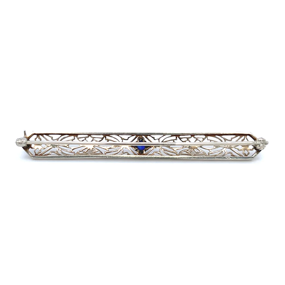 White Gold & Pearl Brooch - Image 2