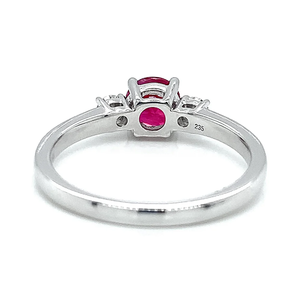 White Gold Ruby and Diamond Ring - "Ruby in White" - Image 4