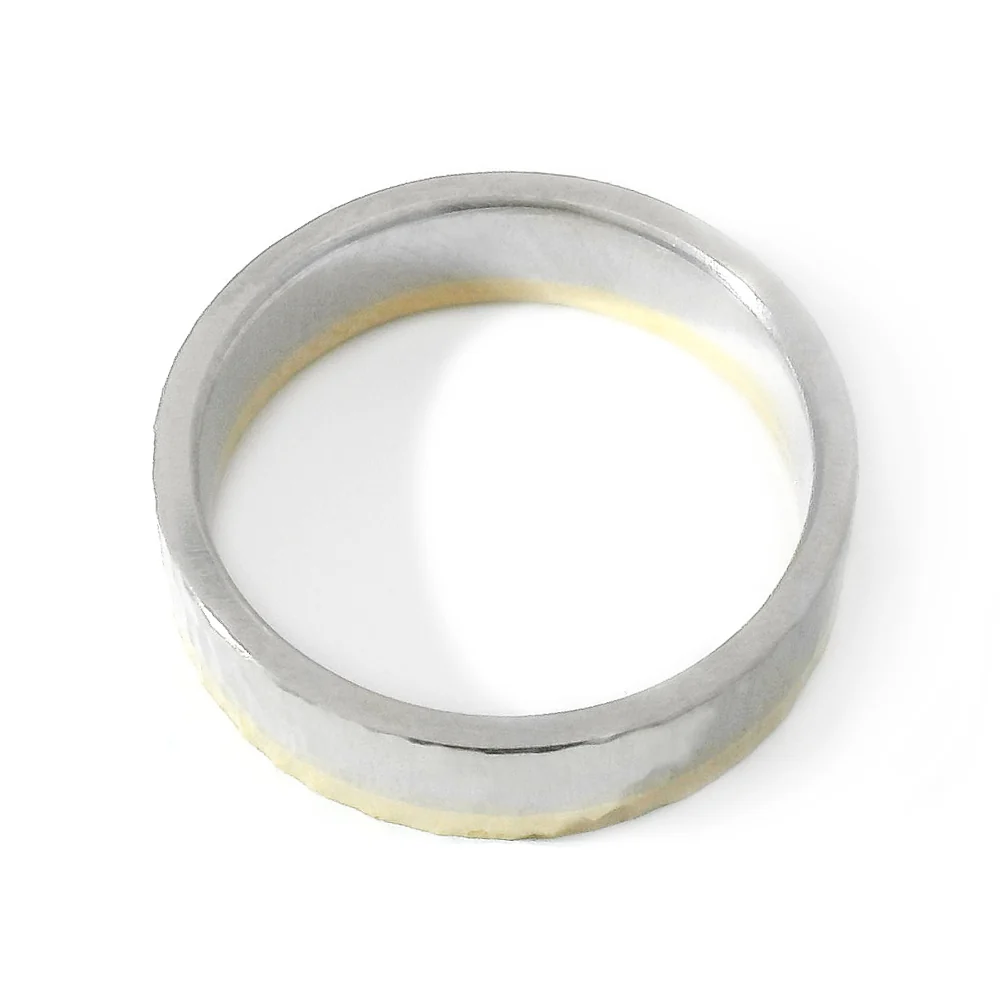 White & Yellow Gold Band - "Brown Trout" - Image 4