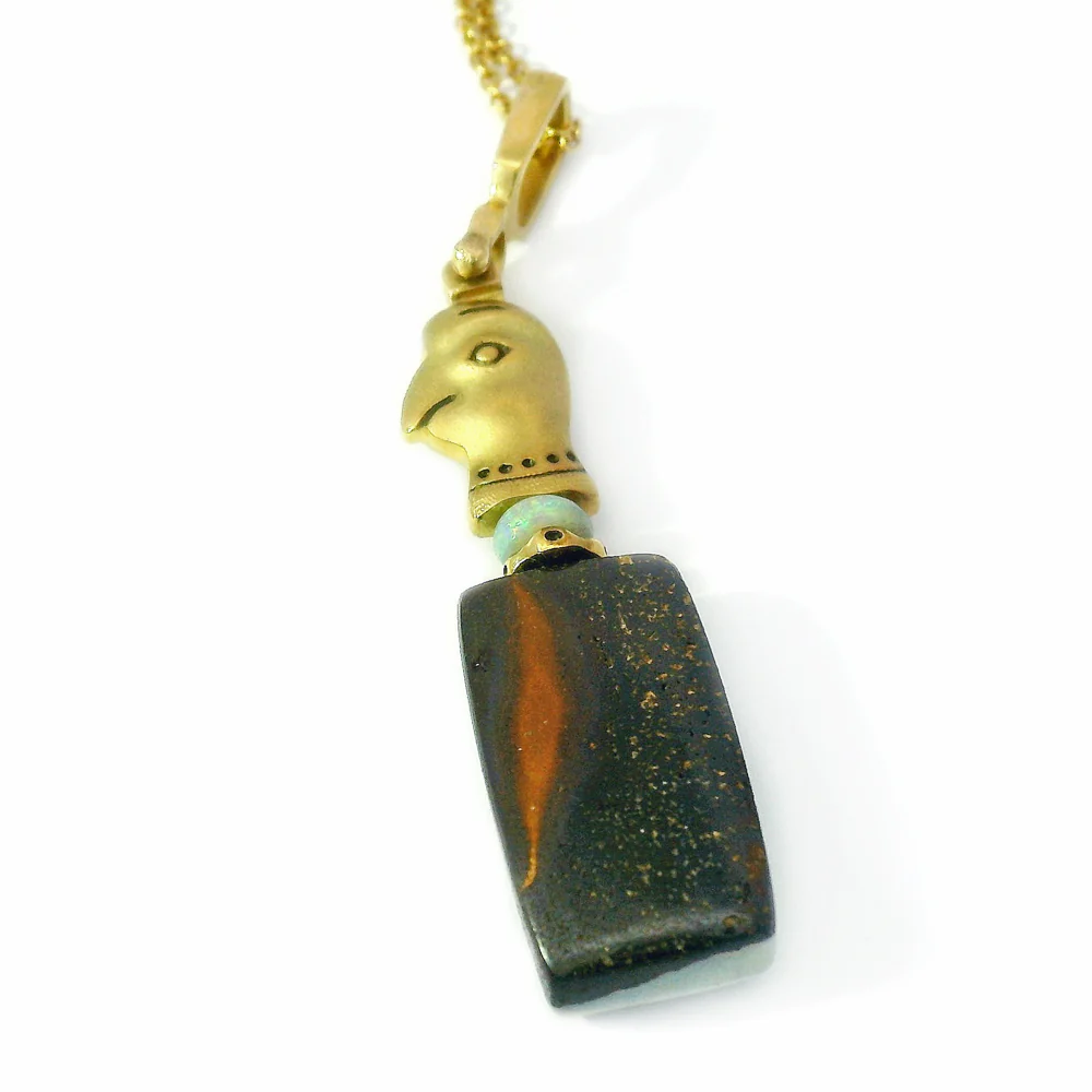 Winton Boulder Opal Necklace - "Fable Animals & Strange Characters" - Image 4