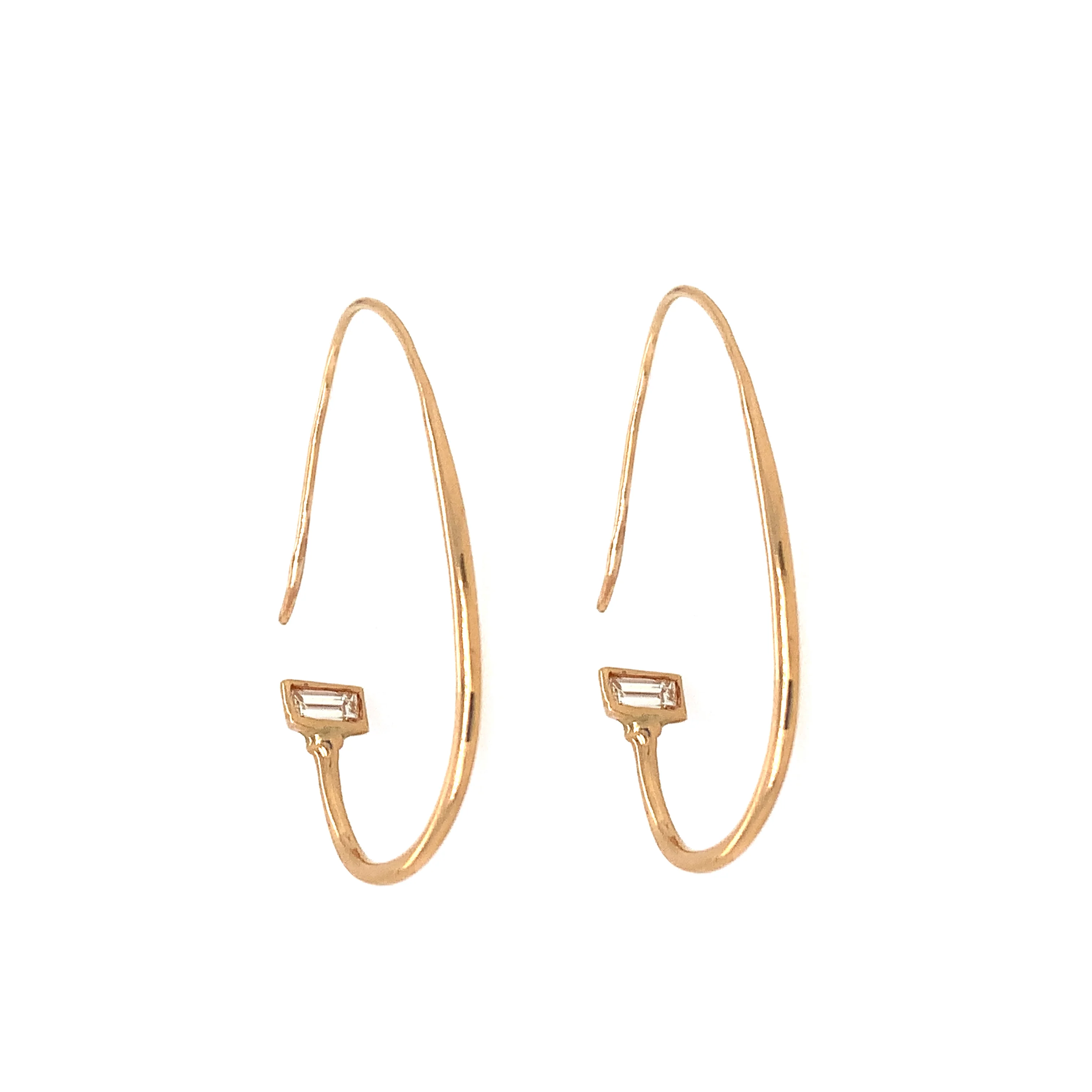 Baguette Diamond Earrings in Yellow Gold - "Gold Dream" - Image 3