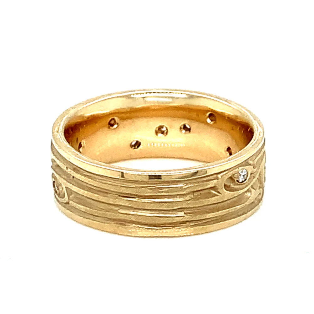 Yellow Gold & Diamond Ring - "Garden Gate" - Image 4