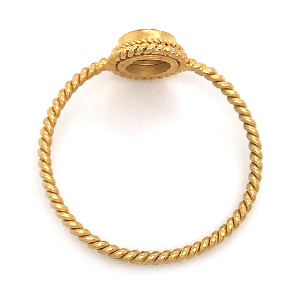 Yellow Gold & Grey Rose Cut Diamond Ring - "Crepuscular" - Image 3