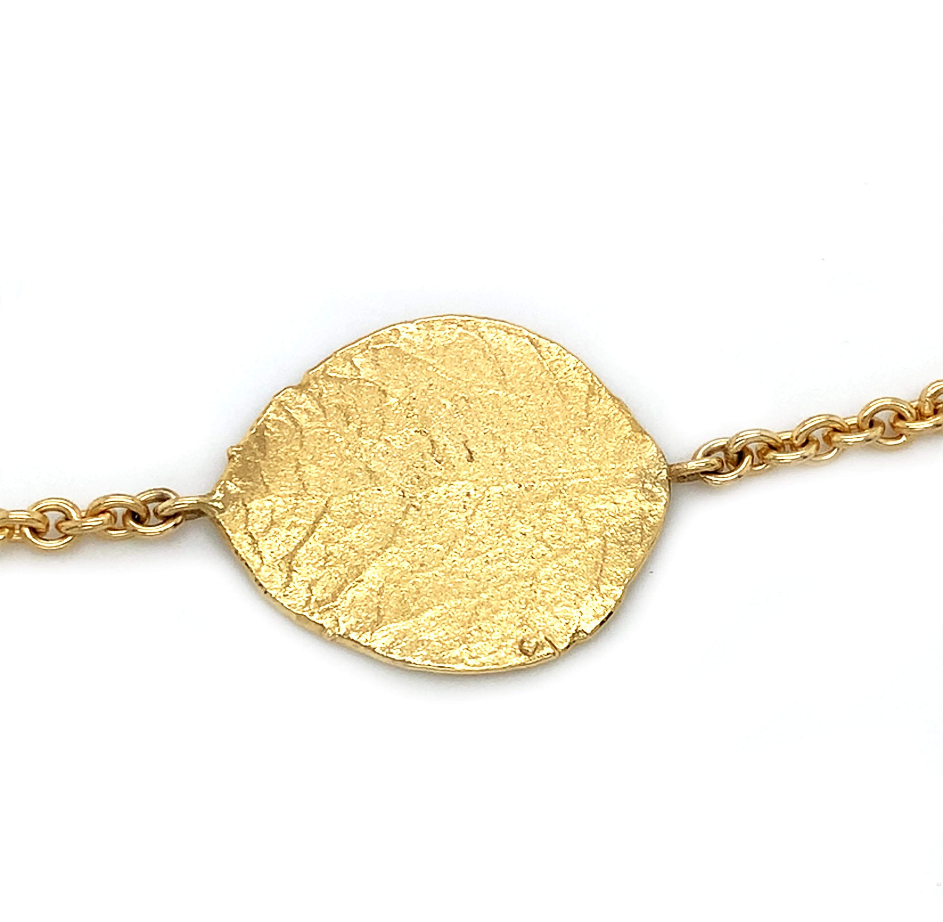 Yellow Gold Aspen Leaves Station Necklace - "Forest of Gold" - Image 4