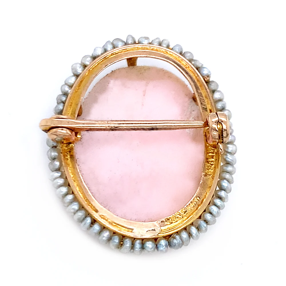 Yellow Gold Cameo Shell - "Victorian Elegance" - Image 2