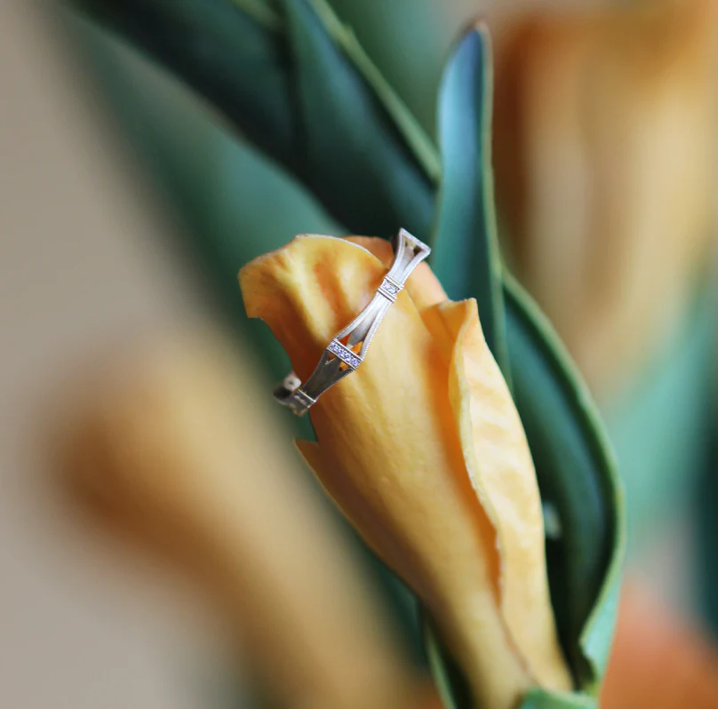Yellow Gold & Diamond Band - "Helena" - Image 2