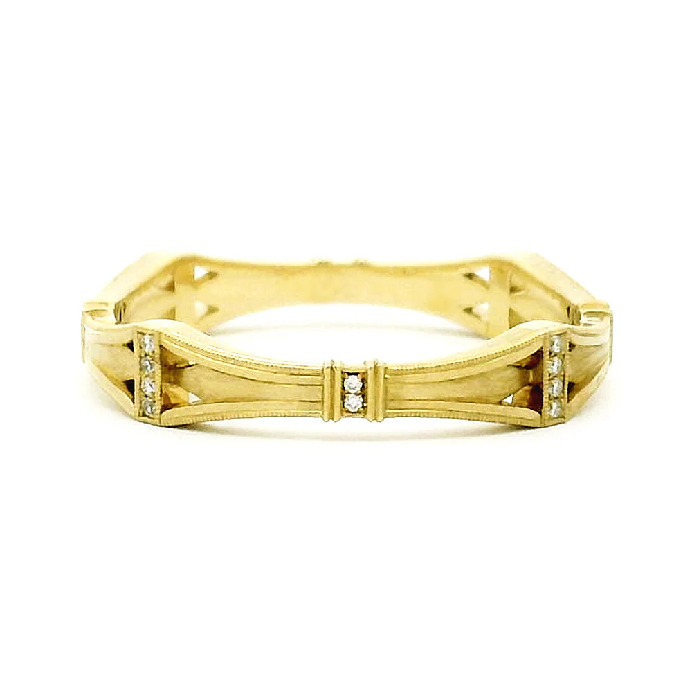 Yellow Gold & Diamond Band - "Helena" - Image 5