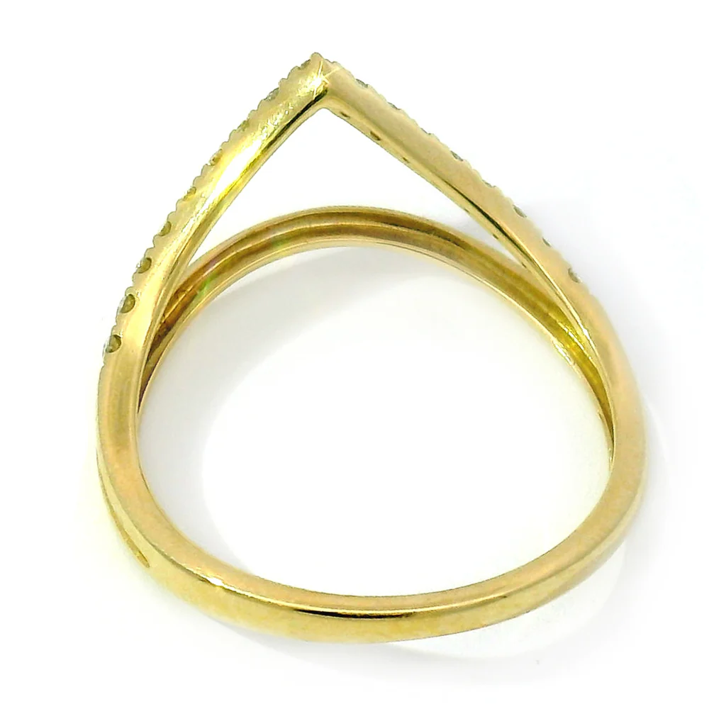 Yellow Gold & Diamond Contour Band - "Catwalk" - Image 6