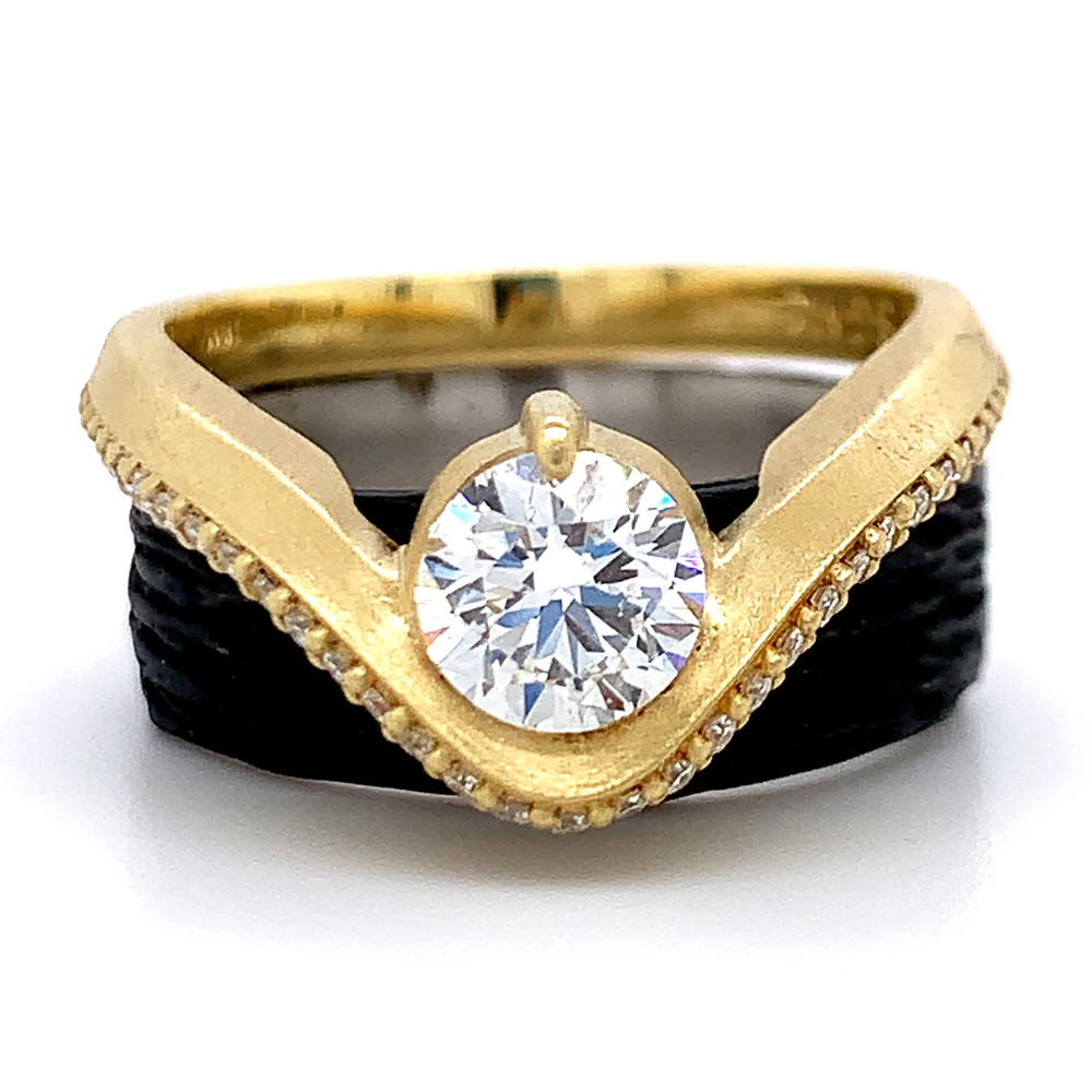 Lab Grown & Natural Diamond Ring - "Graceful Arc" - Image 8