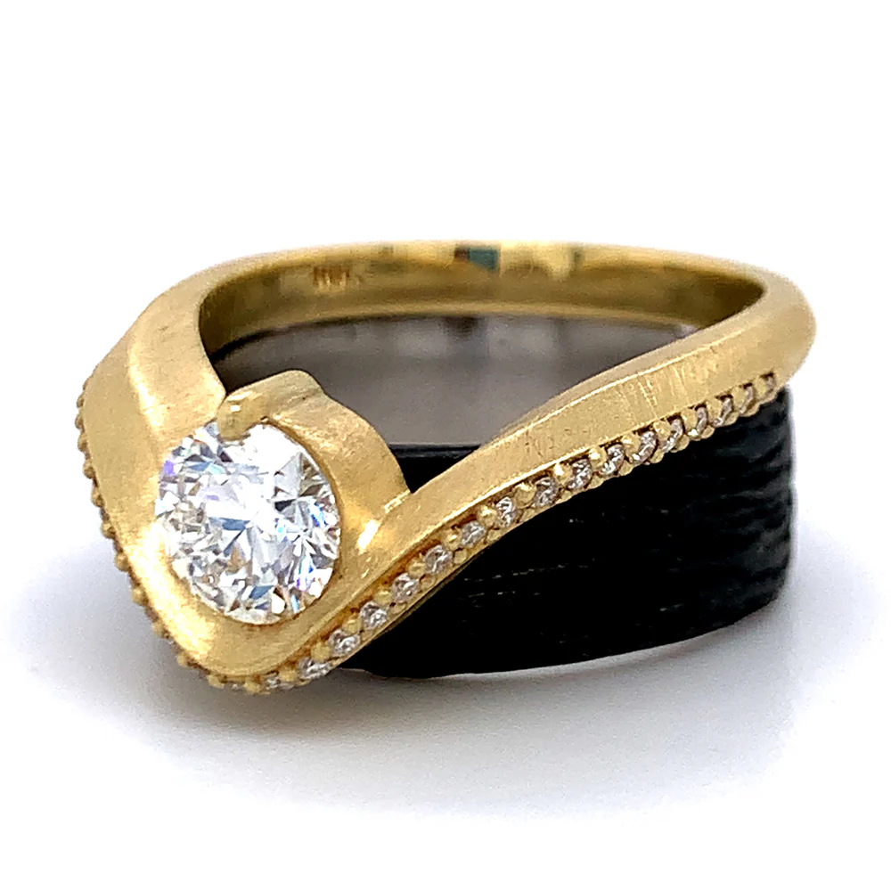Lab Grown & Natural Diamond Ring - "Graceful Arc" - Image 9