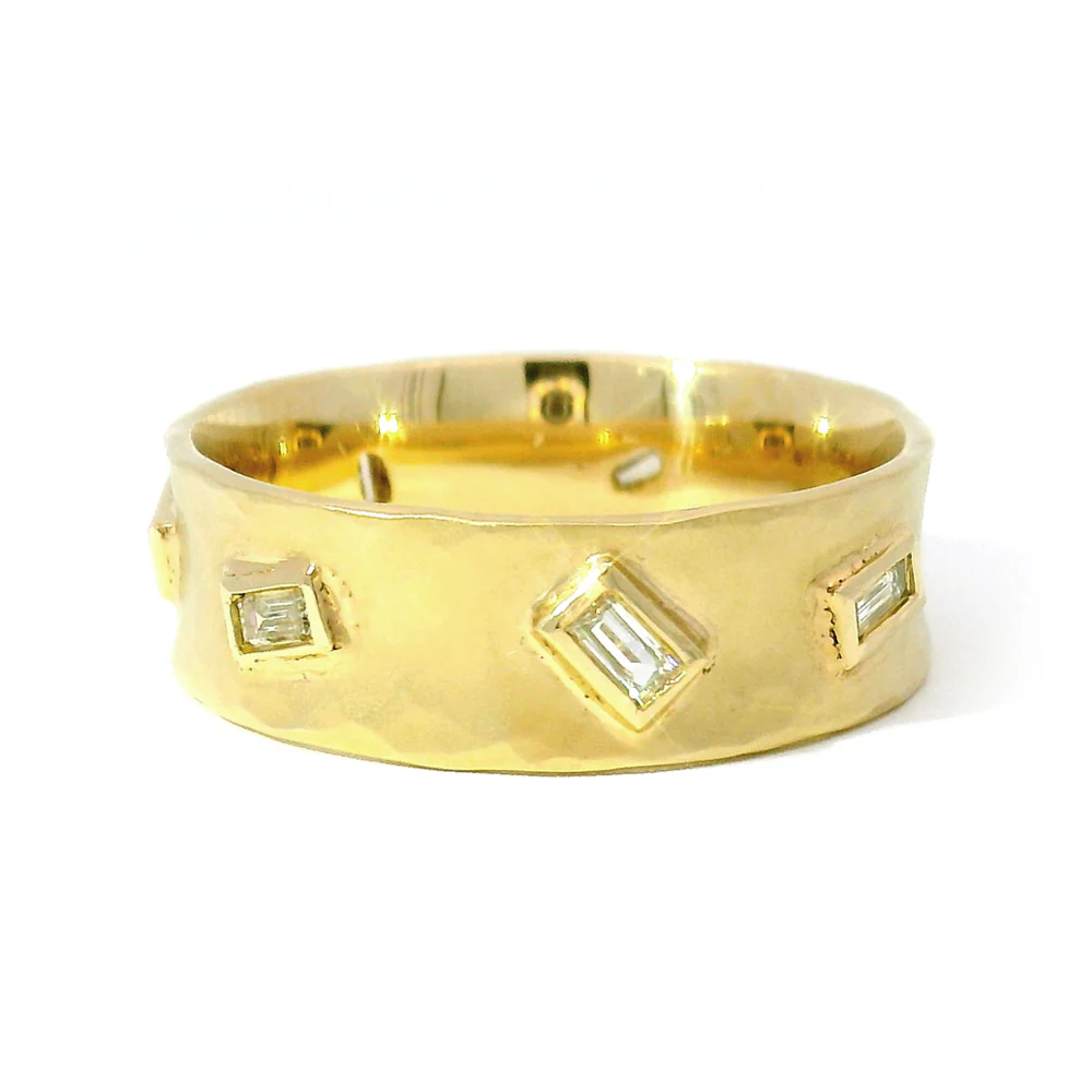 Baguette Diamond Concave Band - "Vale" - Image 3