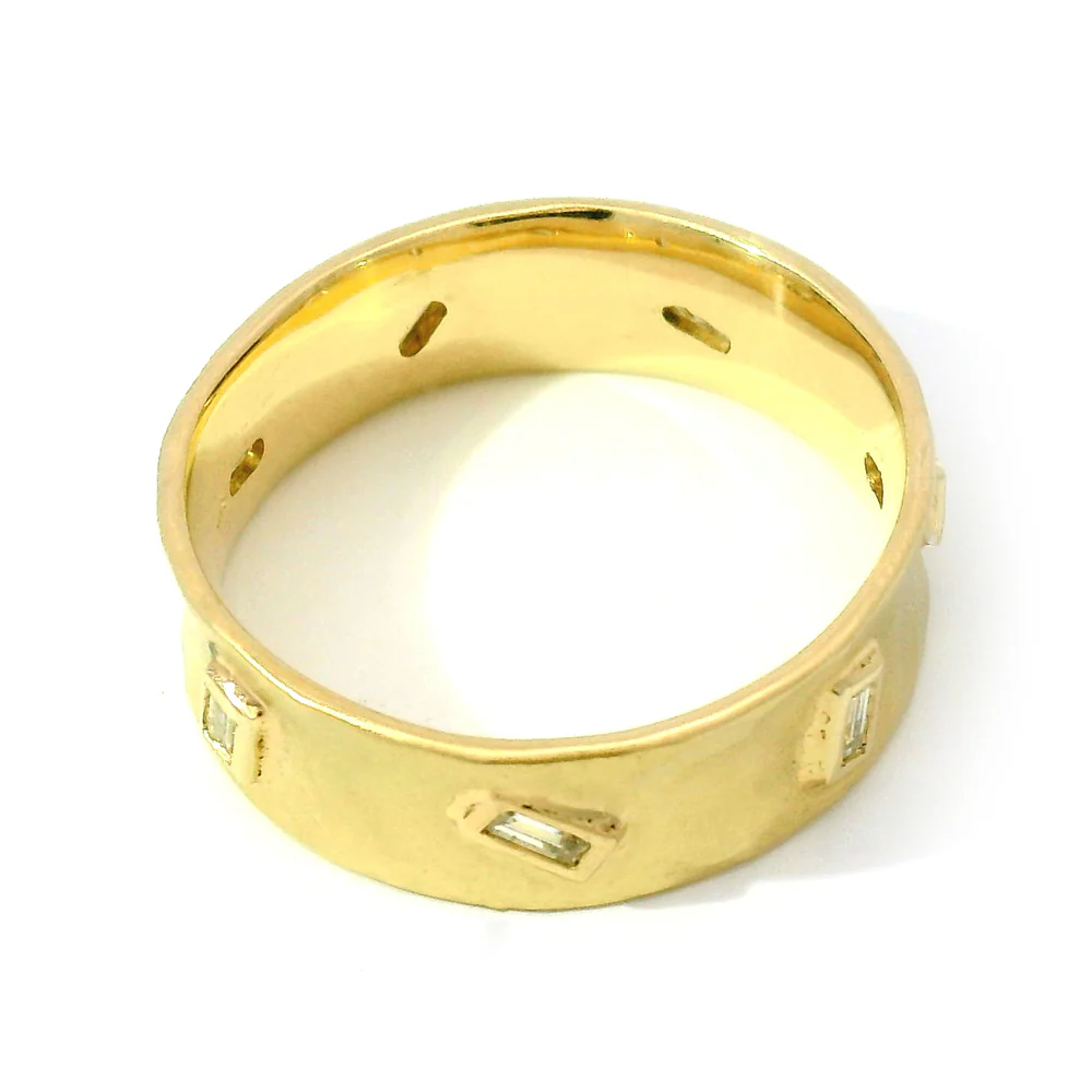 Baguette Diamond Concave Band - "Vale" - Image 4