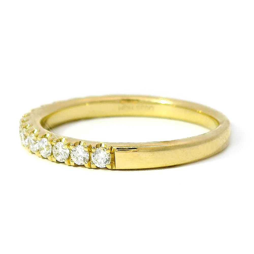 Yellow Gold & Diamond Wedding Band - "Lola" - Image 3