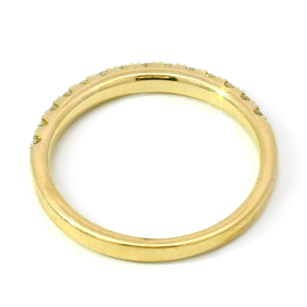 Yellow Gold & Diamond Wedding Band - "Lola" - Image 4