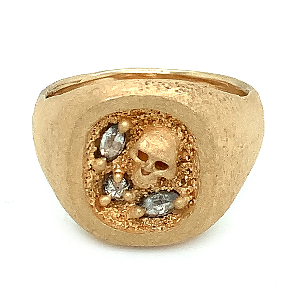 Yellow Gold & Dimond Signet Ring - "Herculaneum" - Image 3