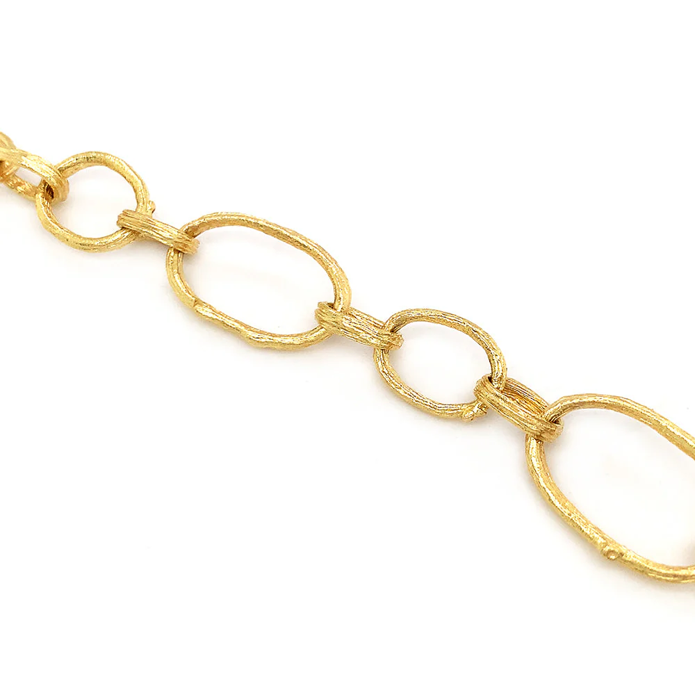 Yellow Gold Link Bracelet "Olive Branch" - Image 5