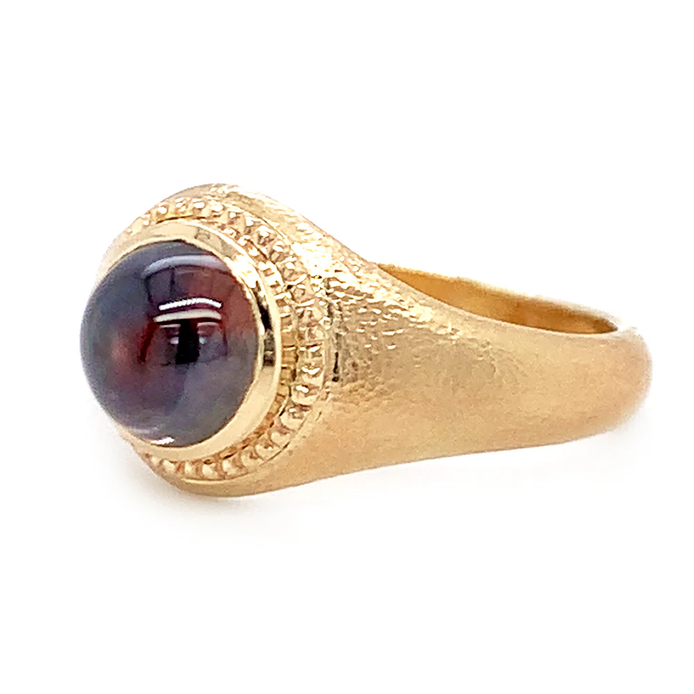 Yellow Gold & Montana Sapphire Ring - "Battle Royale" - Image 3