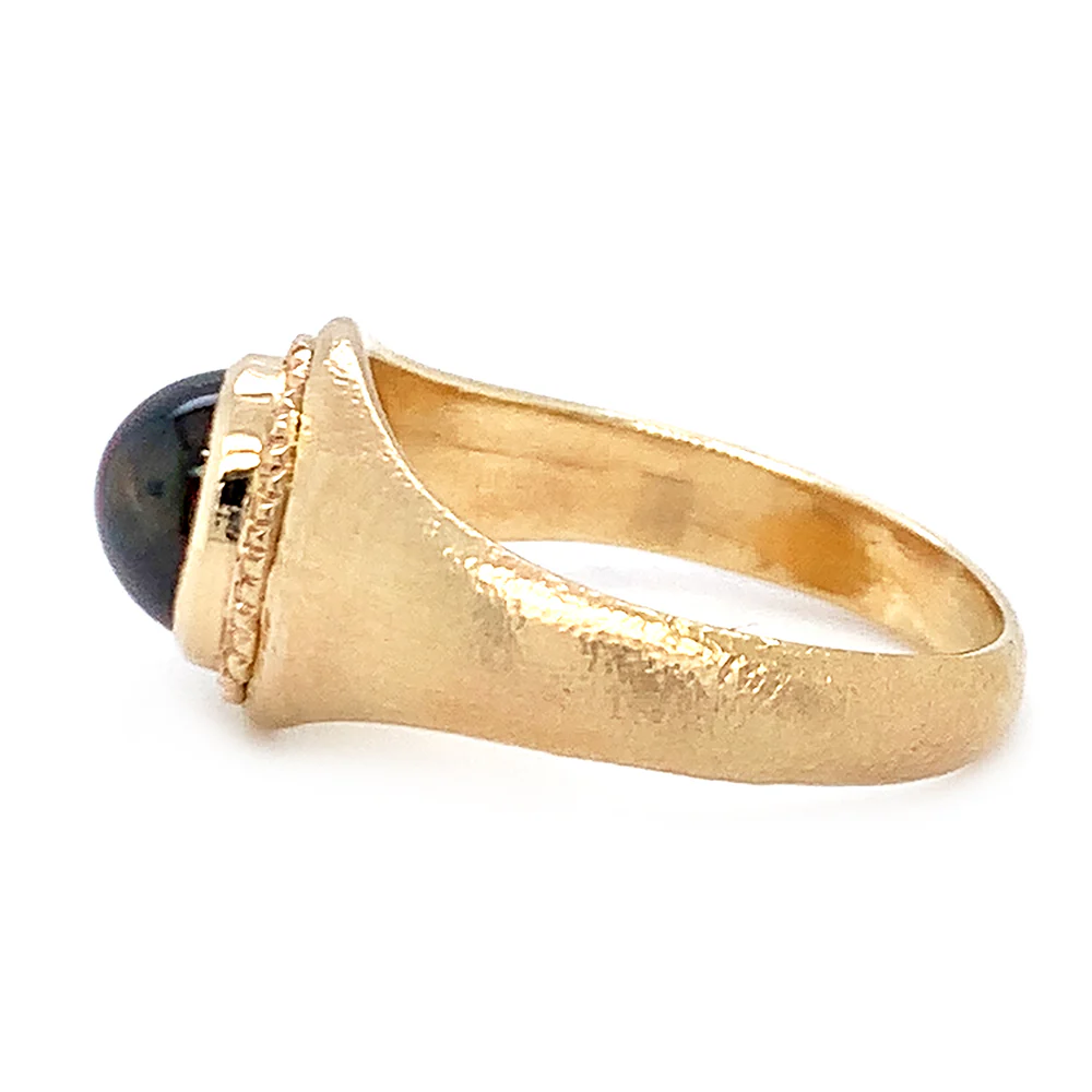 Yellow Gold & Montana Sapphire Ring - "Battle Royale" - Image 4