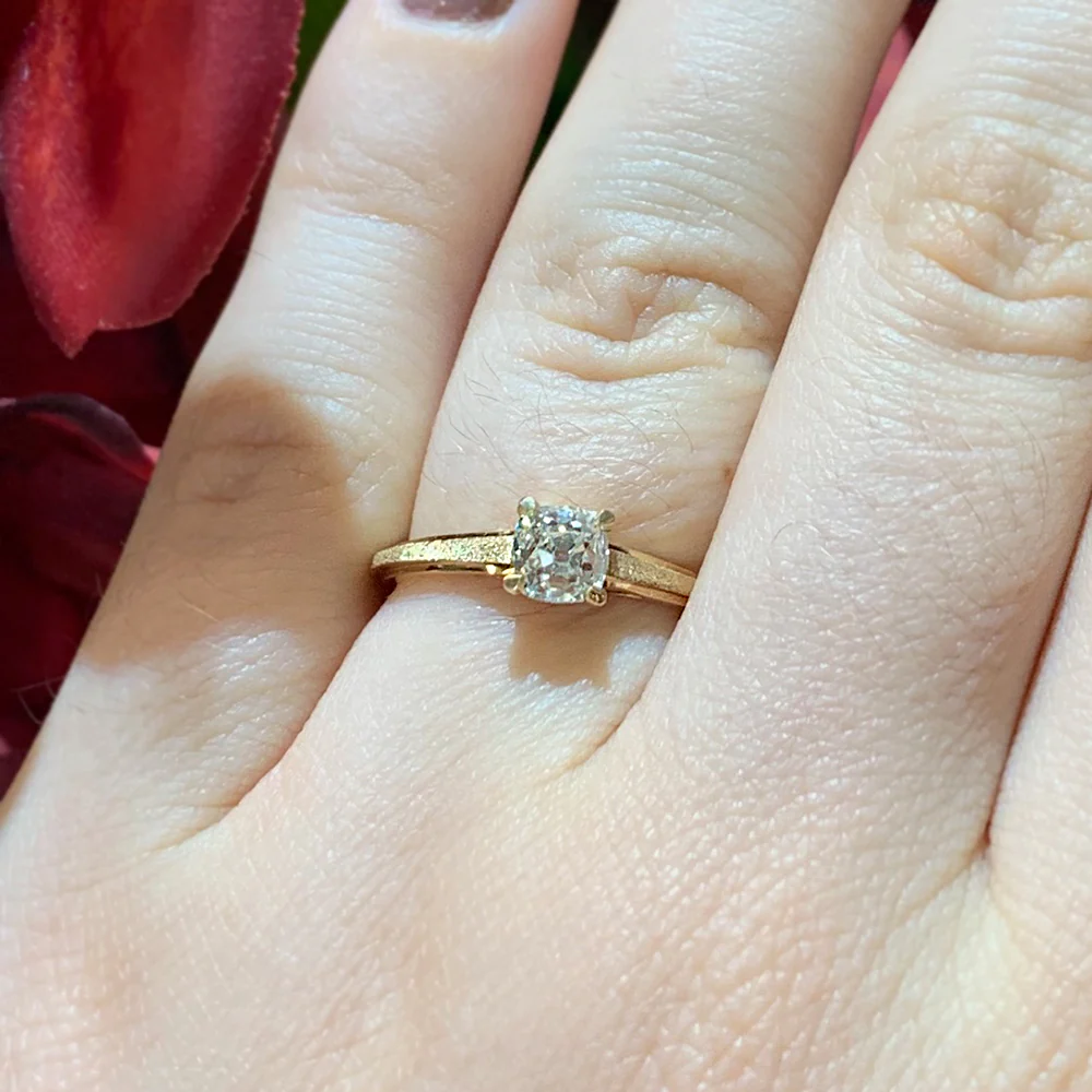 Peruzzi Diamond Yellow Gold Solitaire Ring - "Timeless Treasure" - Image 3