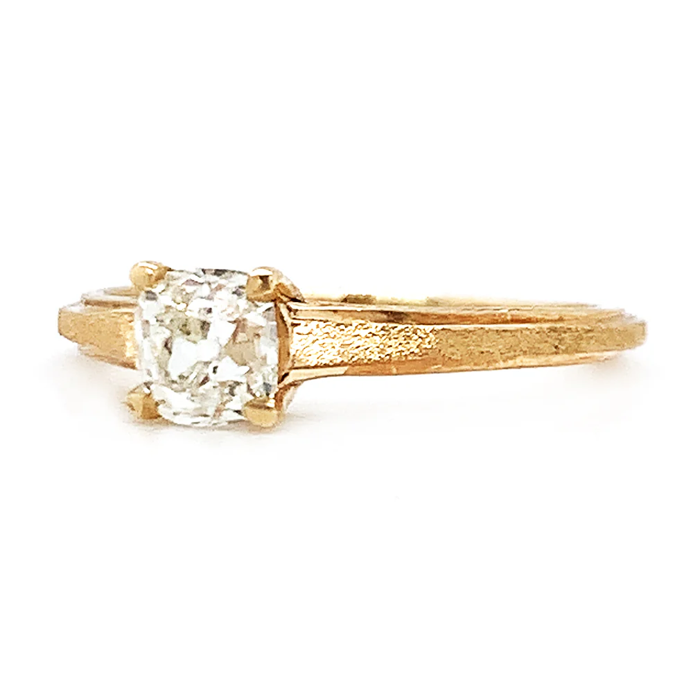 Peruzzi Diamond Yellow Gold Solitaire Ring - "Timeless Treasure" - Image 4