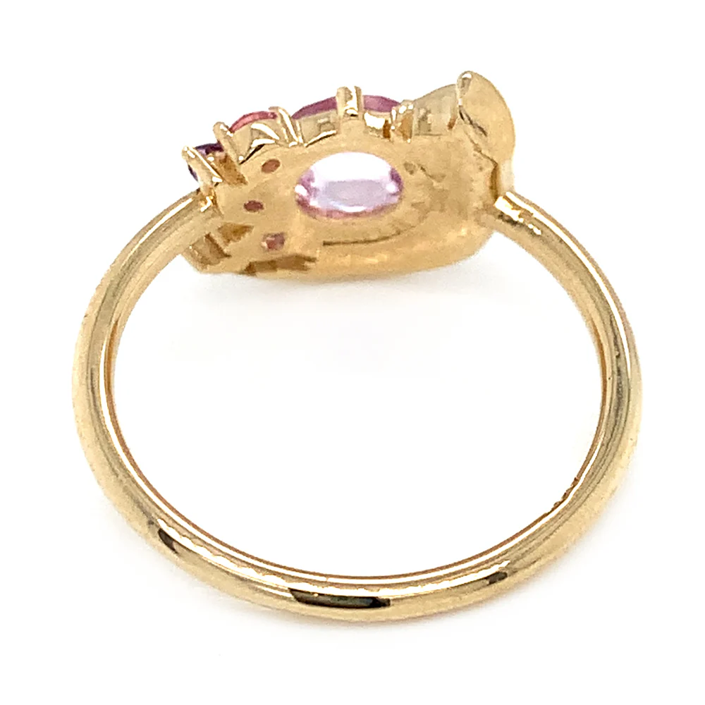 Yellow Gold & Pink Sapphire Ring - "Impasto Potter's Pink" - Image 4