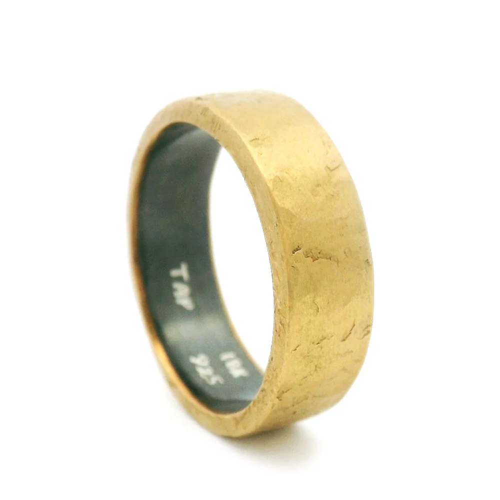 Yellow Gold & Sterling Silver Band - "Oro y Plata" - Image 3