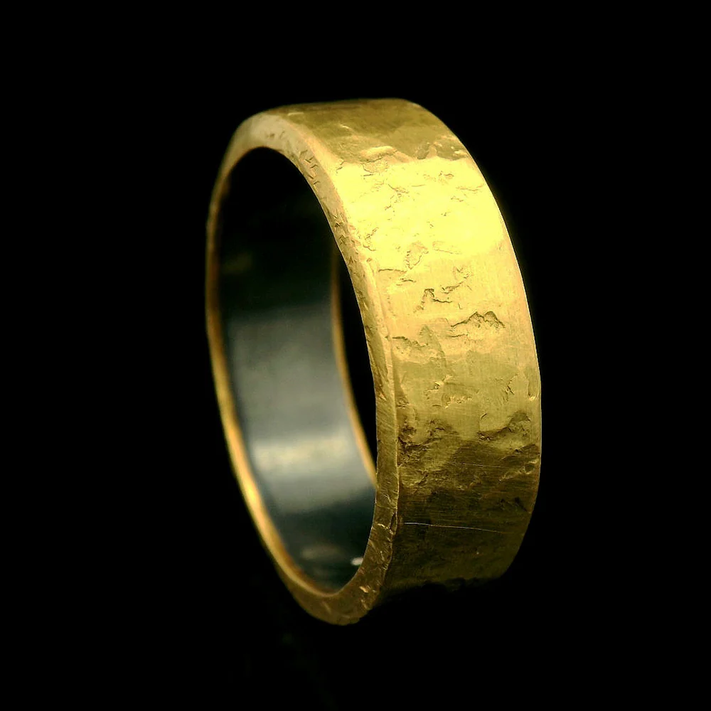 Yellow Gold & Sterling Silver Band - "Oro y Plata" - Image 4