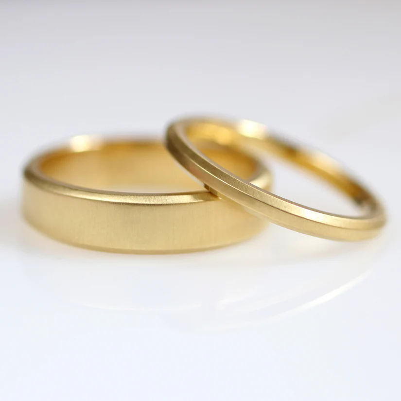 Yellow Gold  Wedding Band - "Hana" - Image 2
