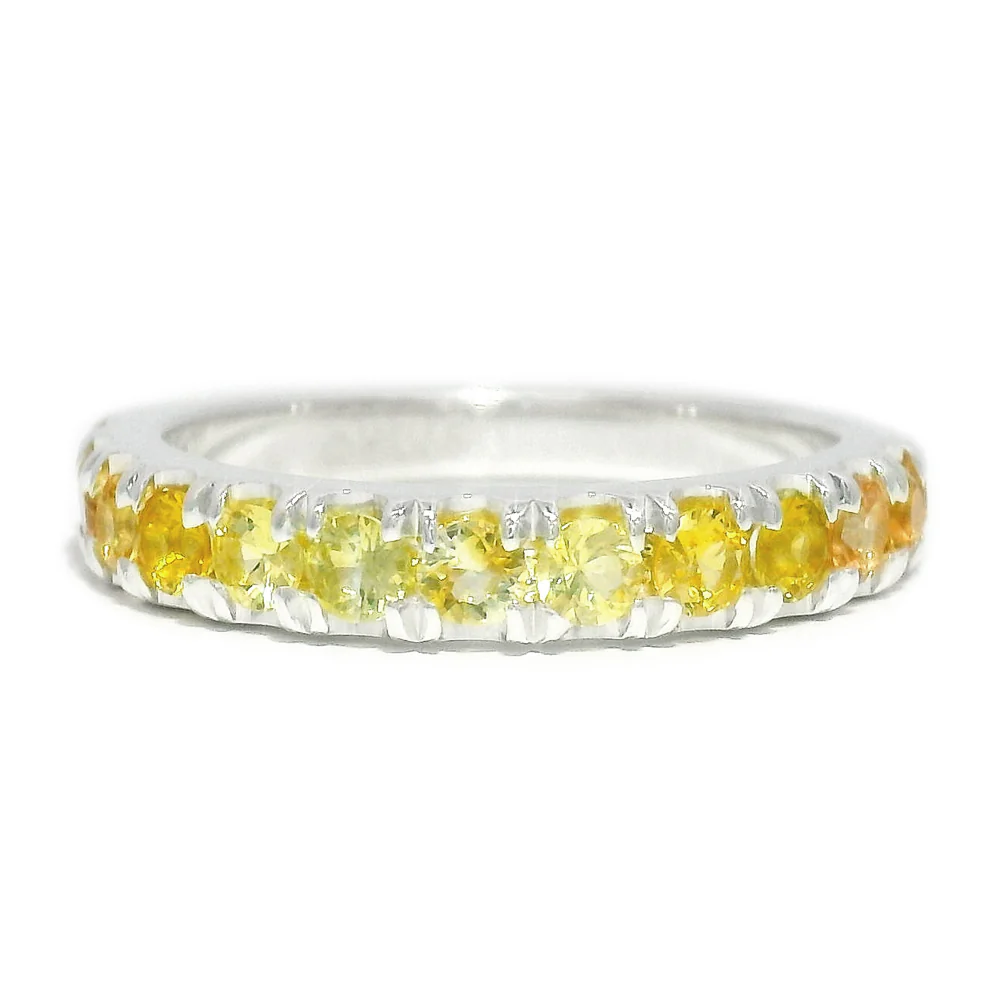 Yellow & Orange Montana Sapphire Band - "Waves of Grain"