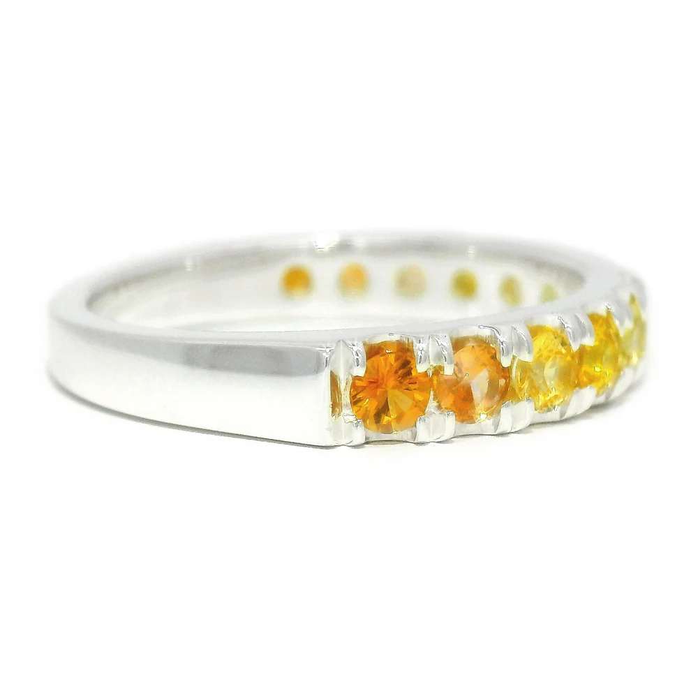 Yellow & Orange Montana Sapphire Band - "Waves of Grain" - Image 2
