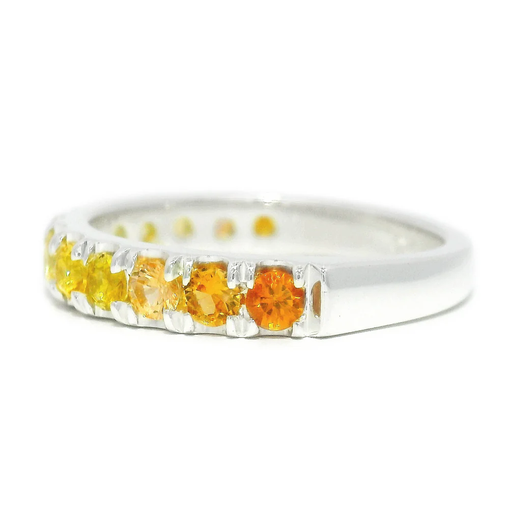 Yellow & Orange Montana Sapphire Band - "Waves of Grain" - Image 3