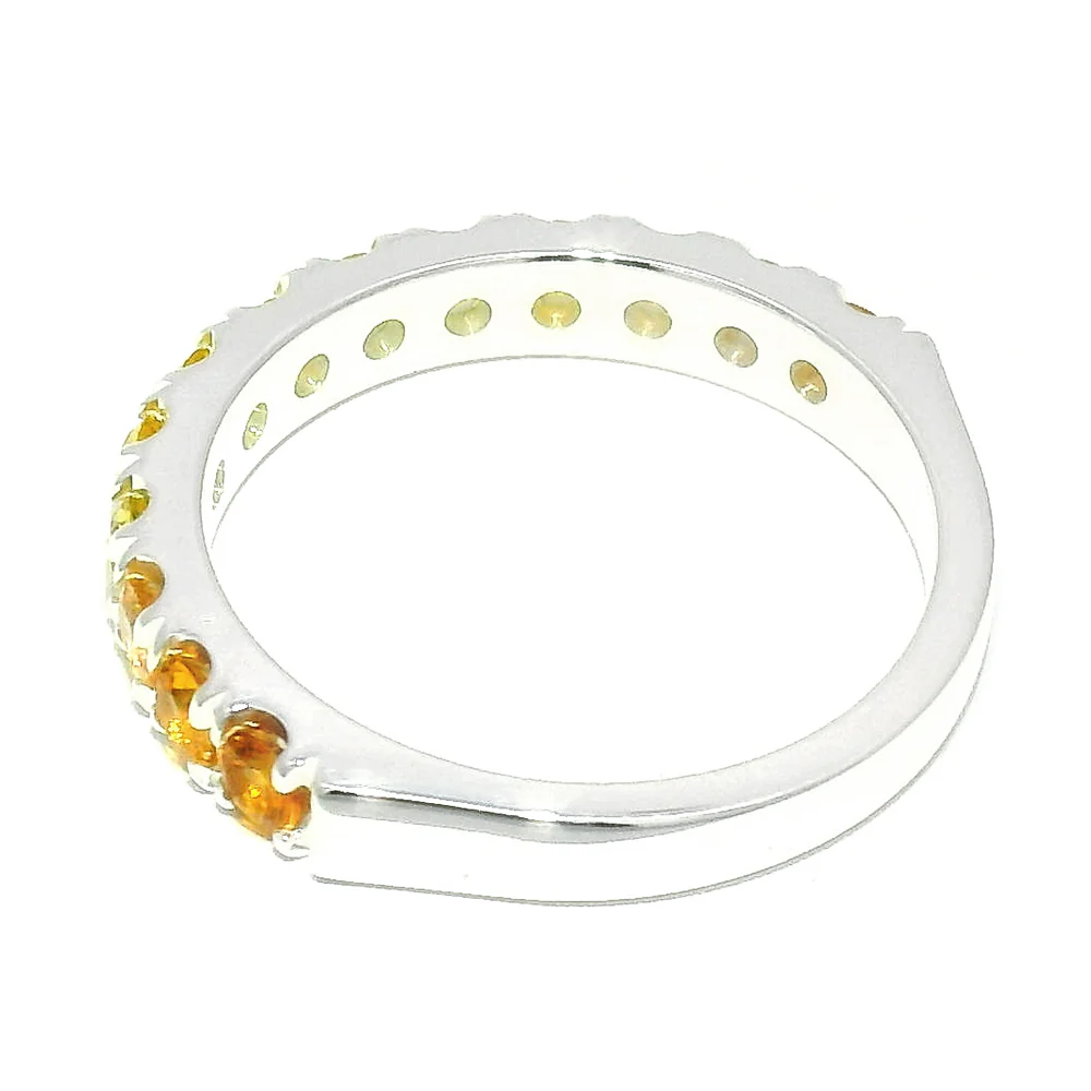Yellow & Orange Montana Sapphire Band - "Waves of Grain" - Image 4