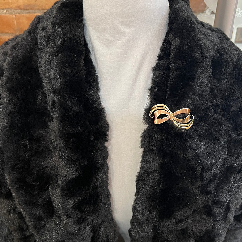 Yellow & Rose Gold Bow Brooch - Image 4