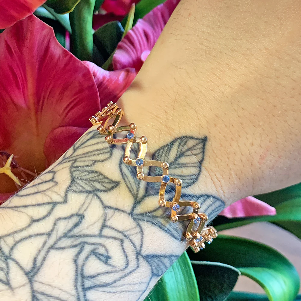 Yogo Sapphire & 18K Rose Gold Brevetto Ring-to-Bracelet - Image 4