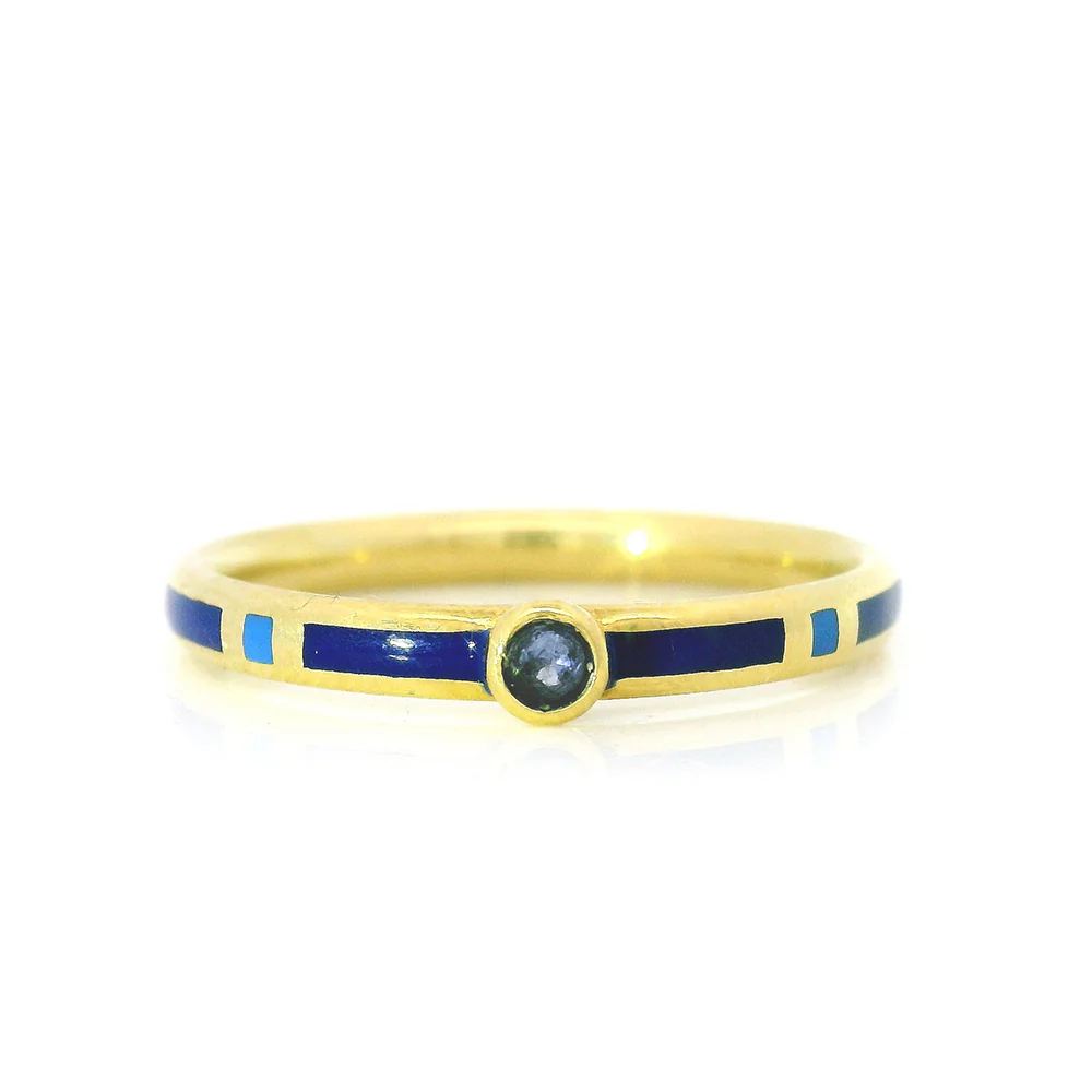 Yogo Sapphire & Enamel Band - "Rock Candy Deep Blue"