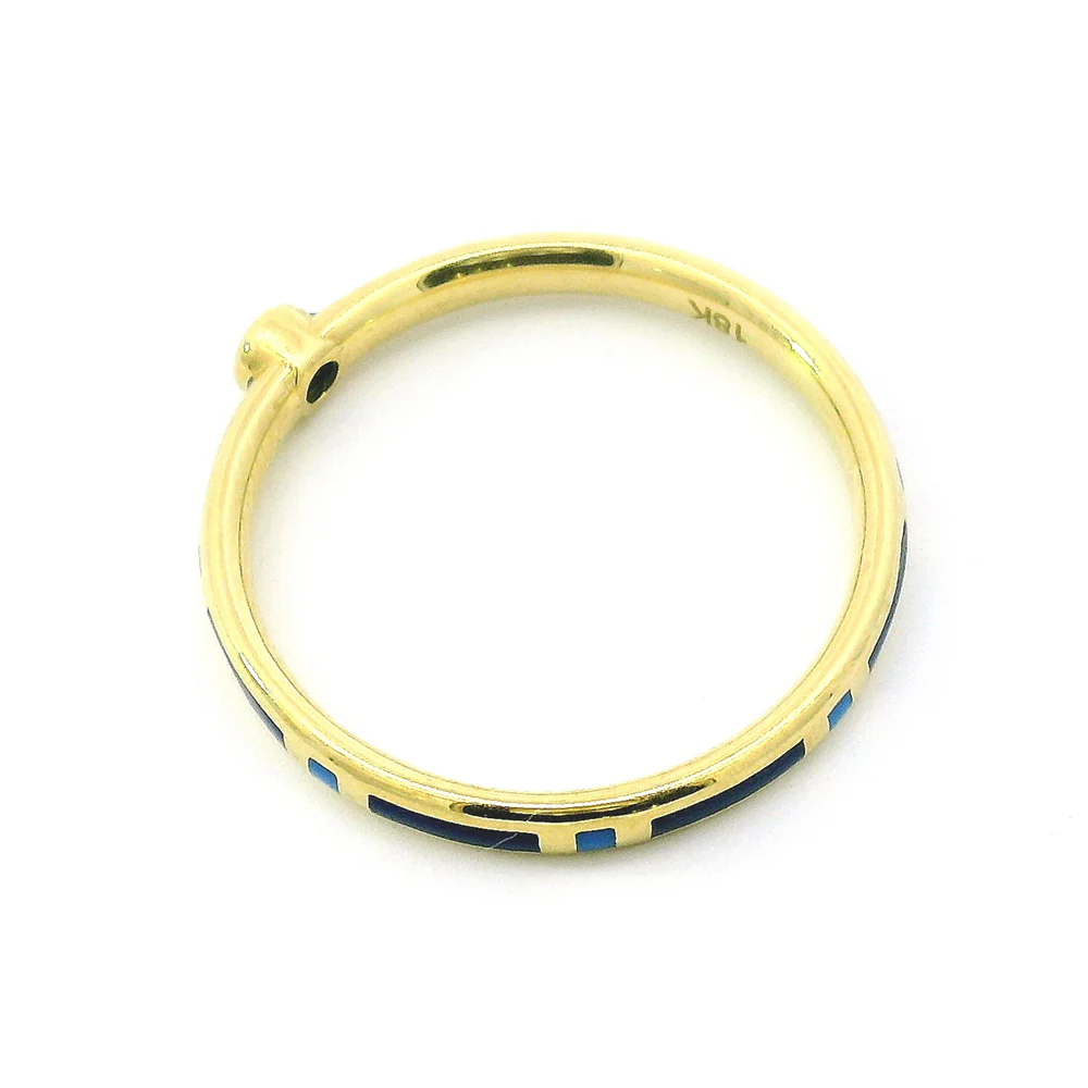 Yogo Sapphire & Enamel Band - "Rock Candy Deep Blue" - Image 3