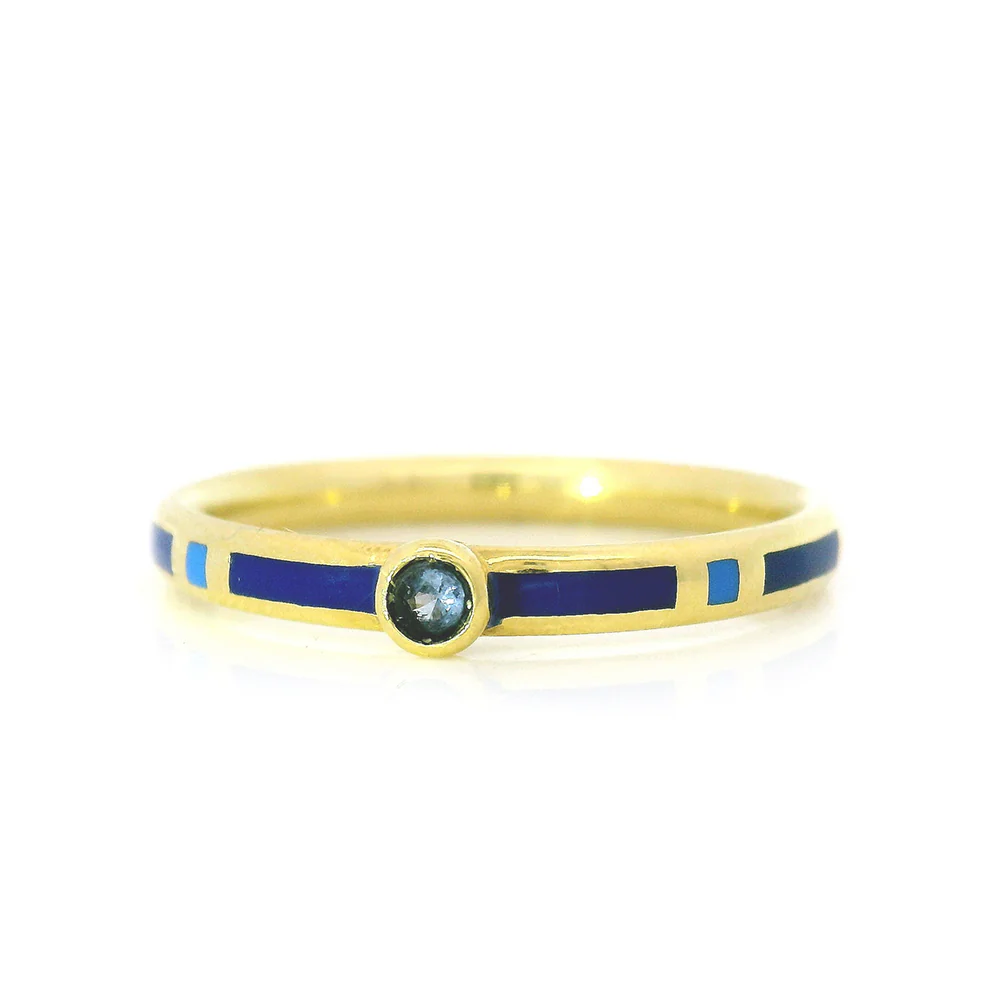 Yogo Sapphire & Enamel Band - "Rock Candy Deep Blue" - Image 5