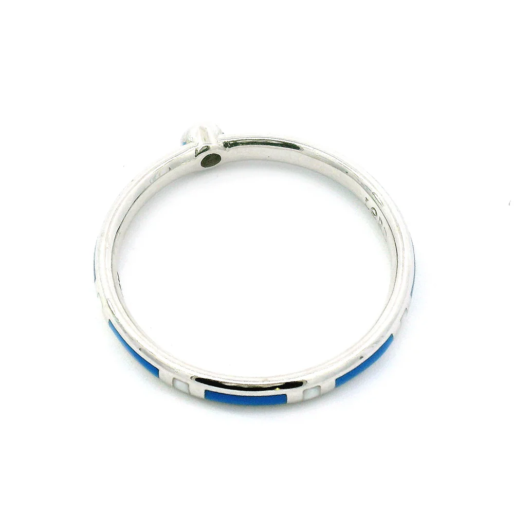 Yogo Sapphire & Enamel Band - "Rock Candy White & Blue" - Image 5