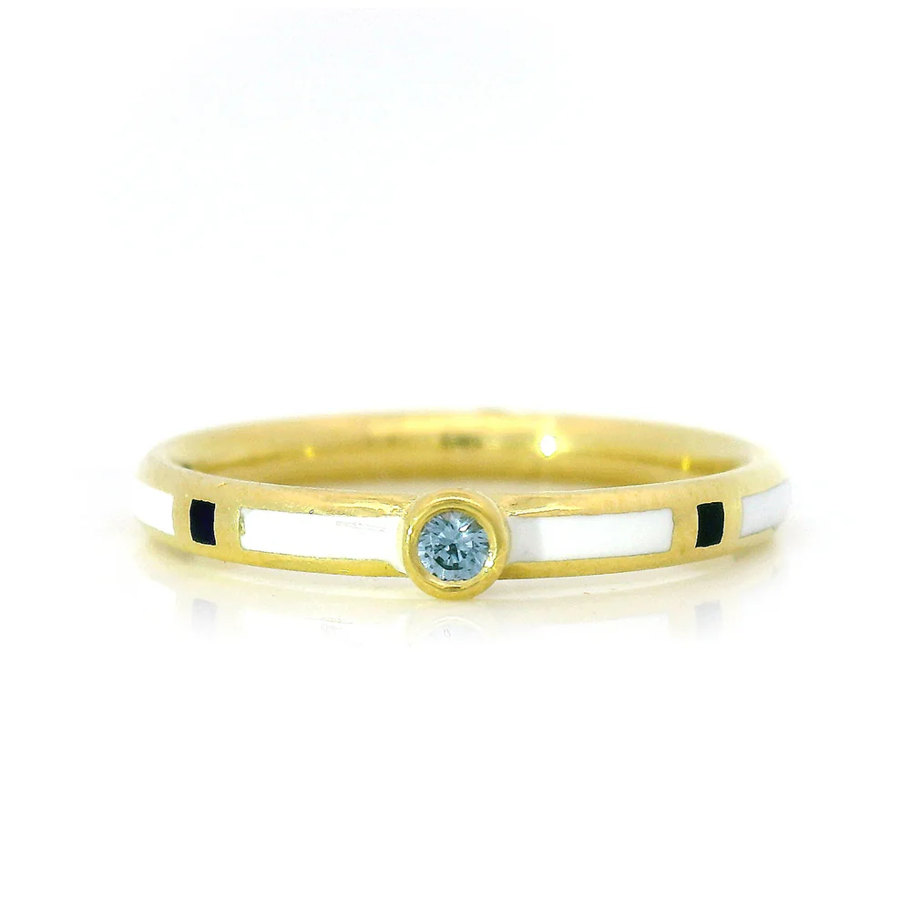 Yogo Sapphire & Enamel Band - "Rock Candy"