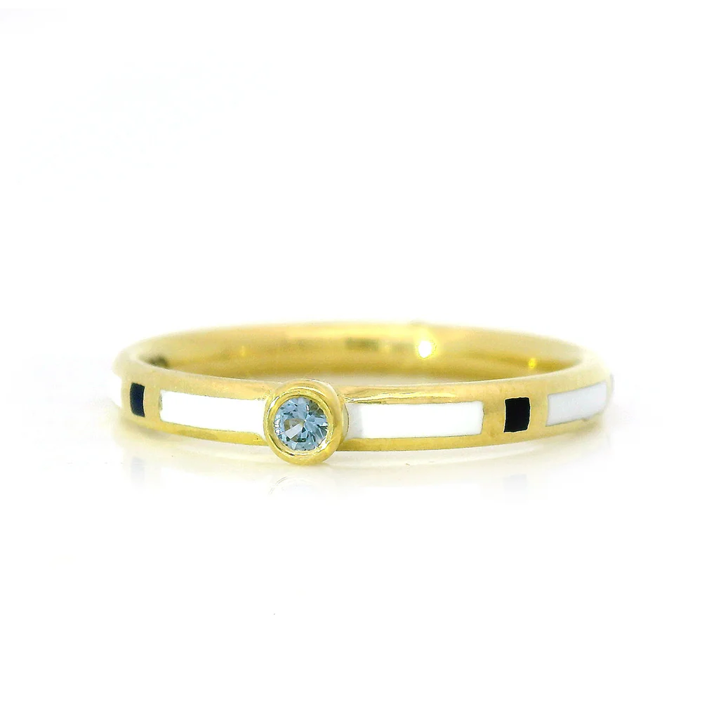 Yogo Sapphire & Enamel Band - "Rock Candy" - Image 2