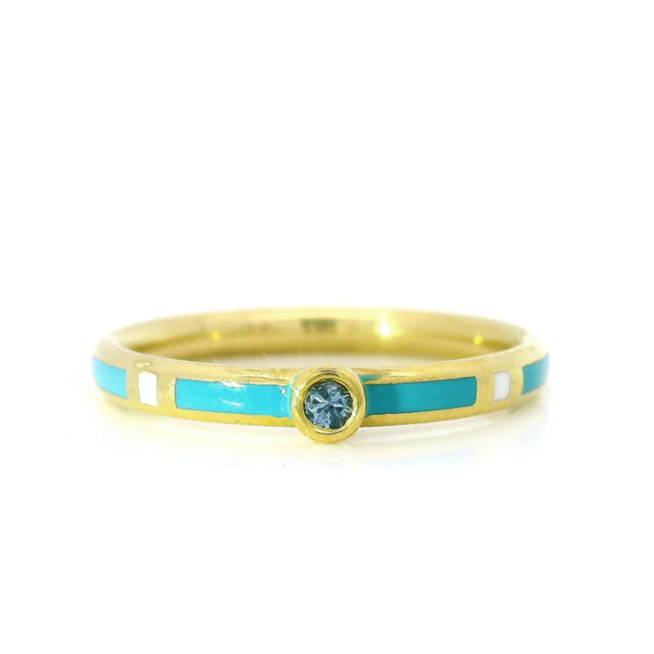 Yogo Sapphire & Enamel Band - "Rock Candy"