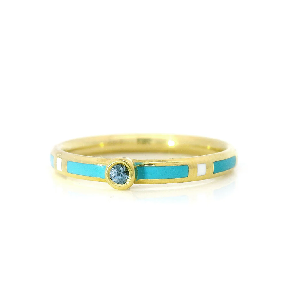 Yogo Sapphire & Enamel Band - "Rock Candy" - Image 2