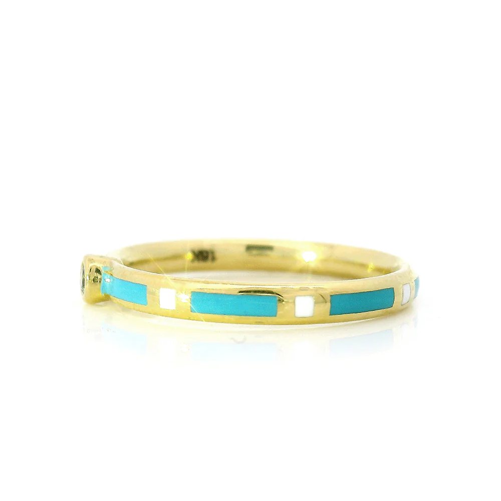 Yogo Sapphire & Enamel Band - "Rock Candy" - Image 3