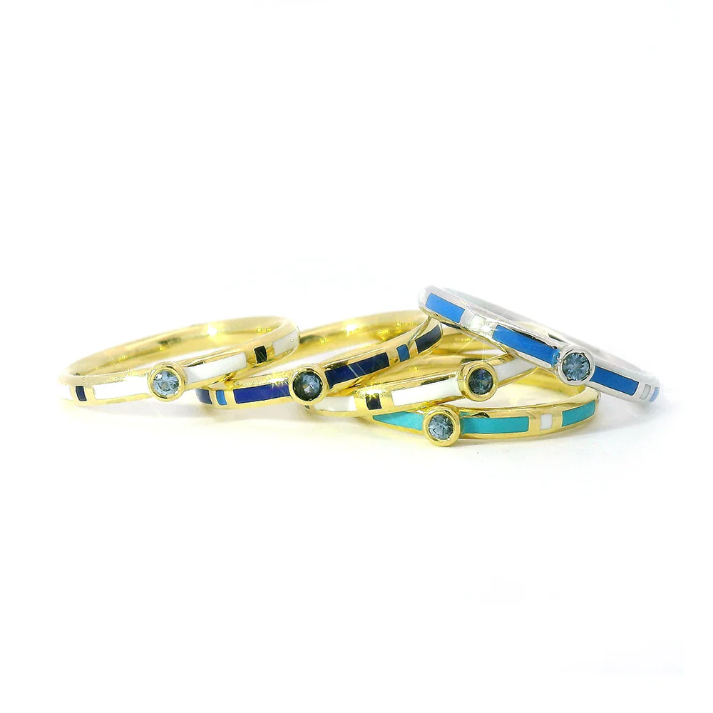 Yogo Sapphire & Enamel Band - "Rock Candy" - Image 6